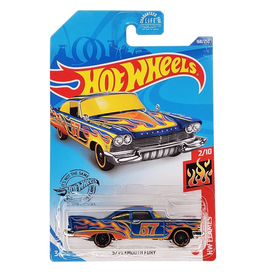 Amazon.com: DieCast Hot Wheels '57 Plymouth Fury - HW Flames